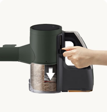 Robot vacuum cleaning the floor.